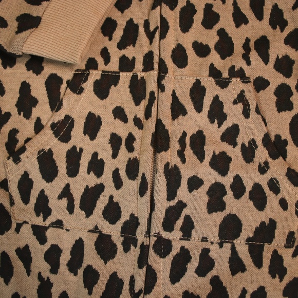 Leopard Print Hoodie Style Zip Up Romper - Picture 2 of 8